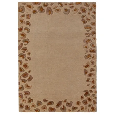 Teppich Leopard-Bordüre Natur 200 x 300 cm - SABLE   Kadima Design
