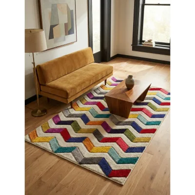 Teppich maschinengewebt Bunt 80 x 150 cm - MEON   Kadima Design
