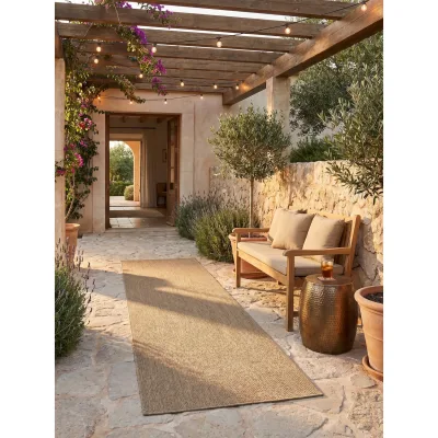 Teppich Outdoor KASBERG in Beige, im Vintage-Stil, 80 x 250 cm