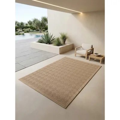 Teppich Outdoor KASBERG in Schwarz, im Vintage-Stil, aus Polypropylen, 280 x 370 cm