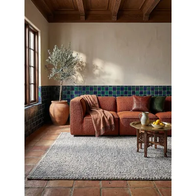 Teppich uni Hellblau 80 x 150 cm - MEDWAY   Kadima Design