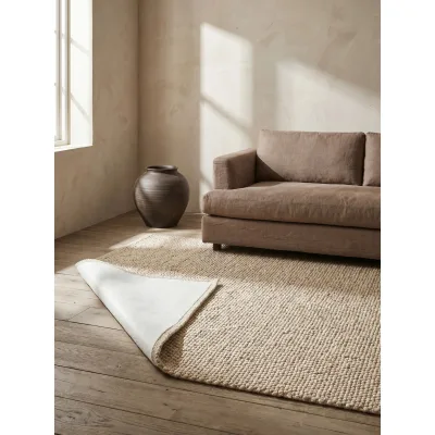 Teppich uni Weiß 180 x 270 cm - ANTI-RUTSCH-UNTERLAGE   Kadima Design