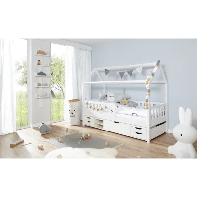Livetastic Hausbett Ticaa 953760 Traumhaus Weiß 90x200 cm