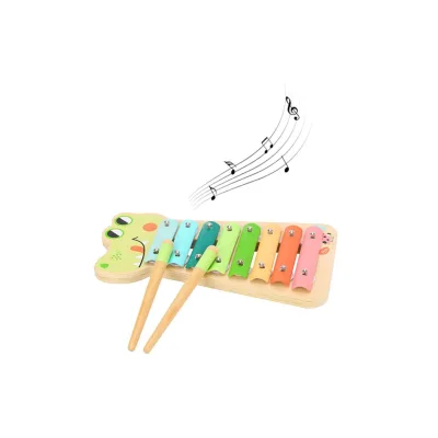 Tooky Toy Kinder Musikspielzeug Xylophon TF570 Holz zwei Klangstäbe acht Töne bunt