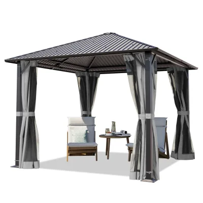 TOOLPORT Gartenpavillon Moonlight Superior, inkl. 4 Seitenteile 3x3 m Dunkelgrau
