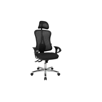 Topstar Profi Bürostuhl HJH SOLUTION DELUXE HEAD AL.U2 Stoff / Netzstoff mit Armlehnen (höhenverstellbar)
