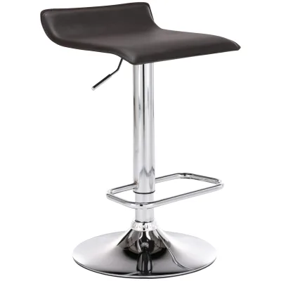 TPFLiving Barhocker Dynasty One Gestell Metall in Chromoptik Kunstleder Schwarz