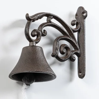 Traditionelle Gusseisen-Türglocke -  klassisch neutral, ca. 19 x 11 x 19,8 cm