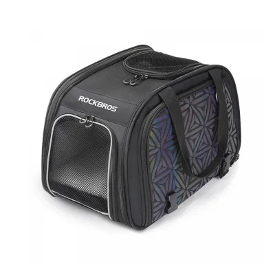 Transport-Fahrradtasche Katzen Hunde max. 10kg – Schwarz