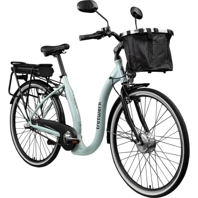 Tretwerk Linea 28 Zoll E Bike Damen Pedelec 3 Gang Nabenschaltung Elektro FahrradCitybike retro Tiefeinsteiger