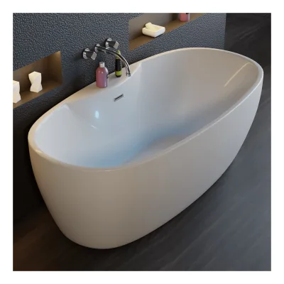 TroniTechnik® Freistehende Badewanne ANAFI Maße ca. 170 x 80 x 58cm Wanne - Füllmenge 195 Liter, aus Acryl mit Siphon