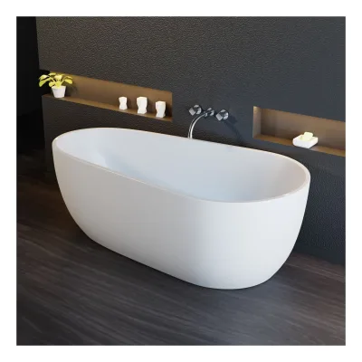 TroniTechnik® Freistehende Badewanne DIA Maße ca. 170 x 80 x 58cm Wanne - Füllmenge 195 Liter, aus Acryl mit Siphon
