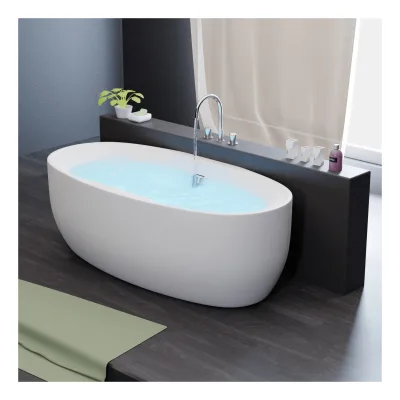 TroniTechnik® Freistehende Badewanne DOKOS Maße ca. 180 x 100 x 60cm Wanne - Füllmenge 210 Liter, aus Acryl mit Siphon