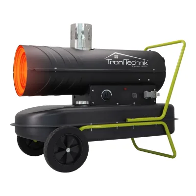 TroniTechnik® TT-HK-244 Heizkanone Dieselkanone Heizlüfter 20kW mit Handgriff, Rohrrahmen, Rädern und Abluftauslass