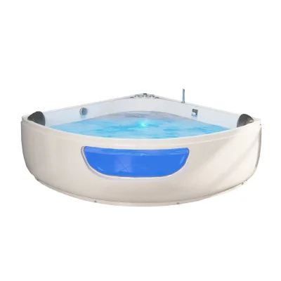 TroniTechnik® Whirlpool Badewanne Eckwhirlpool PAROS 150cm x 150cm, vormontiert, Acrylwanne 2 Pers., 12 Düsen, Sanitäracryl