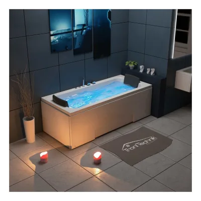 TroniTechnik® Whirlpool Badewanne IOS 170cm x 75cm inkl. Spülfunktion, Hydromassage und Farblichtherapie, Sanitäracryl