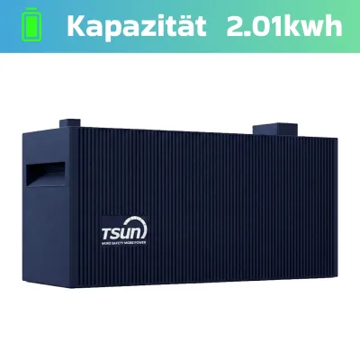 TSUN SOLARCAN Erweiterungsspeicher TSOL-DB2000Lite 2 kWh Solarspeicher LiFePO4, IP65, 2400 W PV Eingang, DC-gekuppelte Batterie für Balkon, Dach & Haus, Solarakku