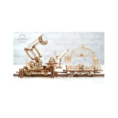 UGEARS Modellbausatz Schienen-Drehkran, Serie "Mechanische Stadt"