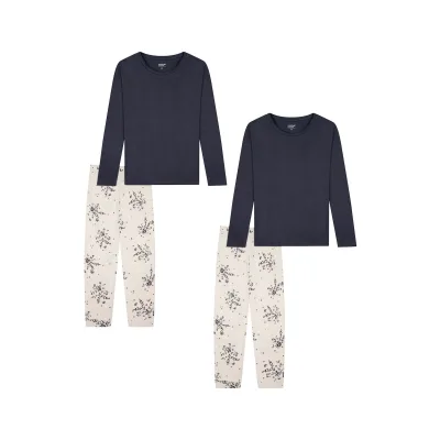 uncover by SCHIESSER Damen Schlafanzug Nightwear 2er Pack