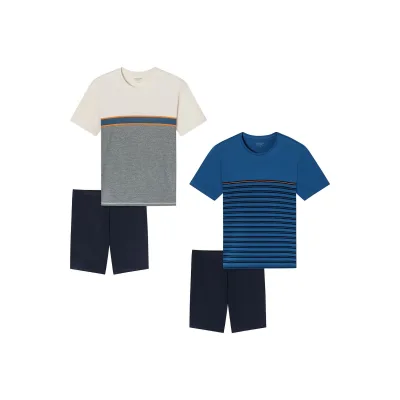 uncover by SCHIESSER Herren Schlafanzug Nightwear - kurz 2er Pack