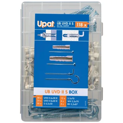 Upat Sortimentsbox Spreizdübel UB UVD II S BOX 118-tlg.