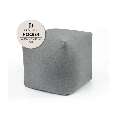 URBANARA Sitzsack-Hocker 85l grau Basic-Comfort