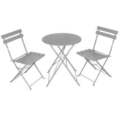 Vanage Stahl Bistro Balkon Set, grau, versch. Farben