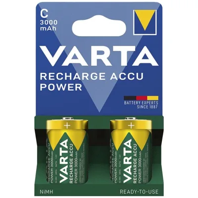 VARTA Batterie Recharge Accu Power Baby C 2er Blister NiMH Kapazität 3000 mAh