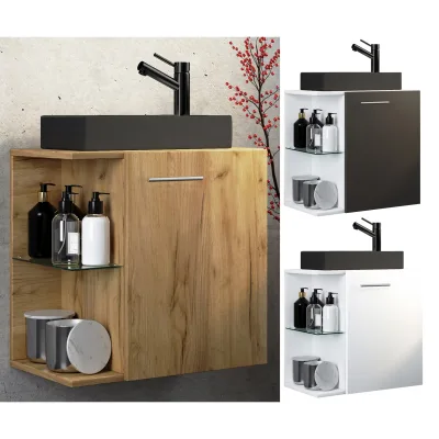 VCM 2-tlg Set   Waschplatz für Gäste WC   Gästebad   Waschtisch Toilette   Badezimmer Set – Hausa-BL