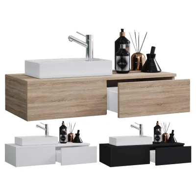 VCM 2-tlg Set   Waschplatz für Gäste WC   Gästebad   Waschtisch Toilette   Badmöbel Badezimmer Set - Gudas