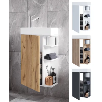 VCM 2-tlg Set   Waschplatz für Gäste WC   Gästebad   Waschtisch Toilette   Badmöbel Badezimmer Set – Lumia