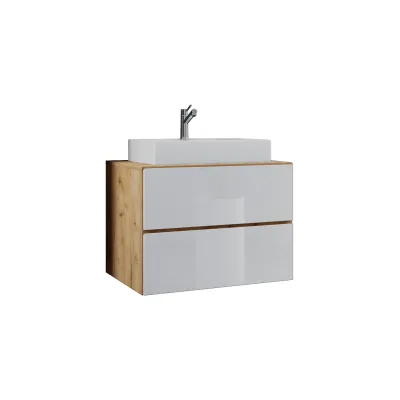 VCM 2-tlg. Waschplatz Waschtisch   Waschbecken Unterschrank Breite 80 cm   Badmöbel Set mit Schubladen   Lendas