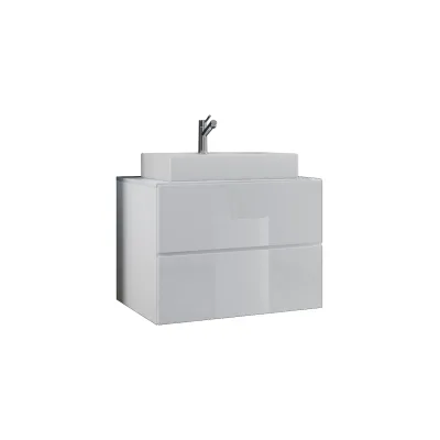 VCM 2-tlg. Waschplatz Waschtisch   Waschbecken Unterschrank Breite 80 cm   Badmöbel Set mit Schubladen   Lendas