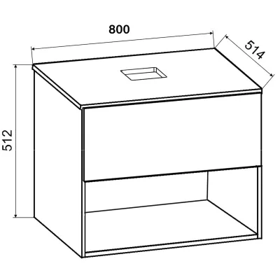 VCM 2-tlg. Waschtisch Waschplatz   Waschbecken Breite 60 cm   Badmöbel Set   Bad Schrank Keramik Lendas ll