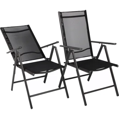 VCM 2er Set Gartenstuhl   klappbar   Maße ca. H. 105 x B. 56 x T. 65 cm   Aluminium   Campingstuhl   Gartenmöbel