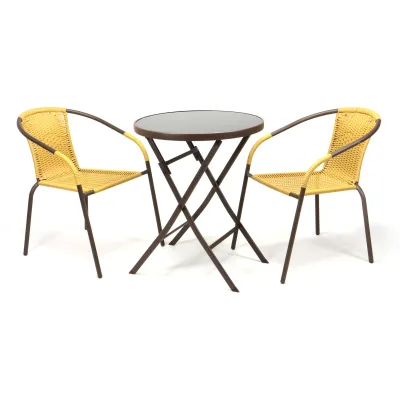 VCM 3-tlg. Gartenmöbelset   Gartengarnitur   Poly-Rattan   Beige   Sitzgarnitur