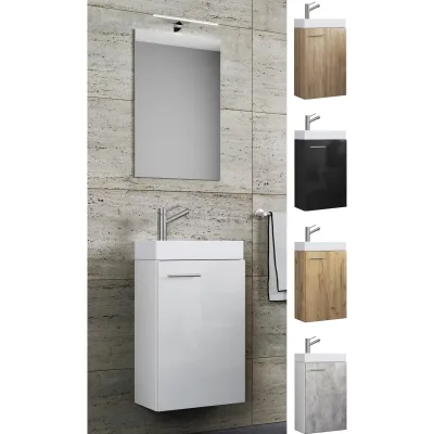 VCM 3-tlg Set   Waschplatz für Gäste WC   Gästebad   Waschtisch Toilette   Badmöbel Badezimmer Set - Slito SP