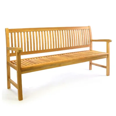 VCM 4-Sitzer Gartenbank Parkbank   hochwertig   Teak Holz natur   Landhausstile   braun   Maße  L. 180 x B. 60 x H. 90 cm