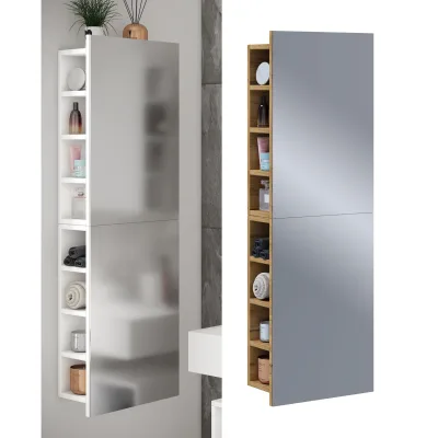 VCM Badschrank zeitlos   Maße ca. H. 118 x B. 40 x T. 15 cm   ausreichend Stauraum   Spiegelschrank - Flandu