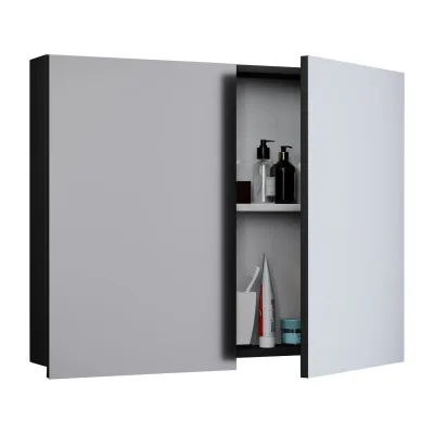 VCM Badschrank zeitlos   Maße ca. H. 59 x B. 60 x T. 12 cm   Zwei Drehtüren   Spiegelschrank - Badinos 59 x 60 cm
