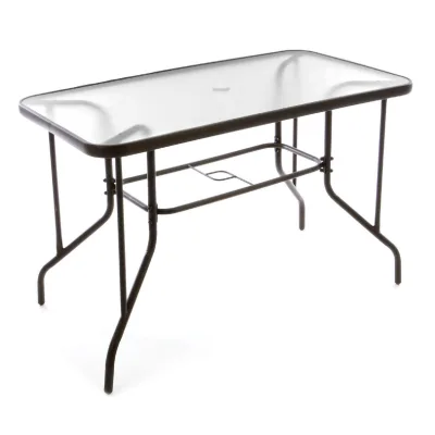 VCM Bistrotisch mit Glasplatte   Maße 110x60x72 cm   Glastisch   Gartentisch   Terrassentisch   Tisch