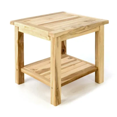 VCM Blumenhocker   Beistelltisch   Gartentisch Teakholz   Blumentisch   Balkontisch   Maße 50 x 50 cm