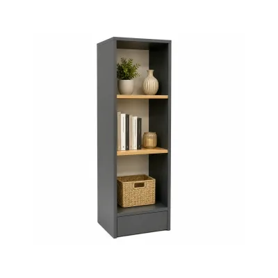 VCM Bücherregal für Aktenordner, Büroregal mit 3 Fächern, H. 114 x B. 38 x 30 cm, Standregal für Büro und Homeoffice - Dilos