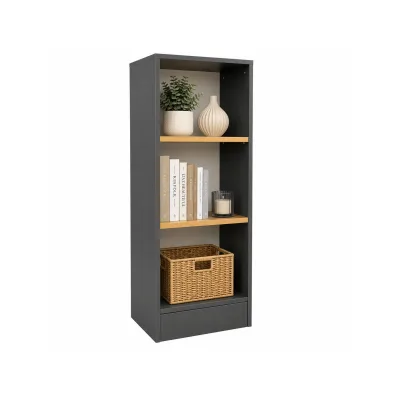VCM Bücherregal für Aktenordner, Büroregal mit 3 Fächern, H. 114 x B. 52 x 30 cm, Standregal für Büro und Homeoffice - Dilos