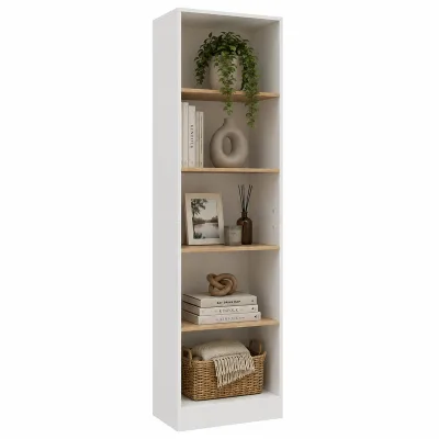 VCM Bücherregal für Aktenordner, Büroregal mit 5 Fächern, H. 183 x B. 52 x T. 30 cm, Standregal für Homeoffice und Büro - Dilos