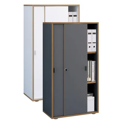 VCM Büroschrank mit 3 Fächern   moderner Aktenschrank mit Schiebetüren   Maße ca. H. 110 x B. 60 x T. 37 cm– Salia 3-Fach