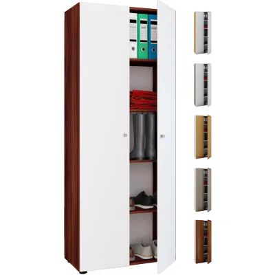 VCM Büroschrank mit 5 Fächern  moderner Aktenschrank mit Drehtüren   Maße B. 70 x H. 178 x T. 40 cm – Vandol
