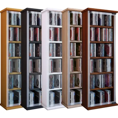 VCM CD Regal Holz   CD Schrank mit ESG-Sicherheitsglastüren für 204 CDs oder 72 DVDs   Maße: H. 92 x B. 31 x T. 18 cm   Blu ray Regal   CD Regal - Classic