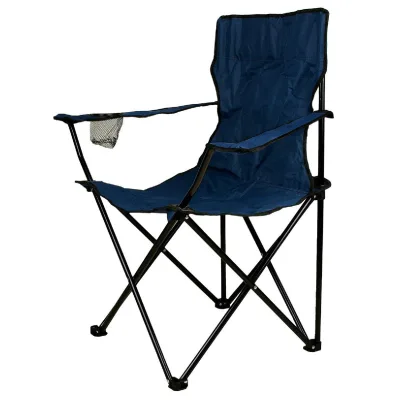 VCM Faltstuhl Campingstuhl Angelstuhl   blau   Armlehne mit Getränkehalter   klappbar   Maße H. 90x B.47x L. 47 cm