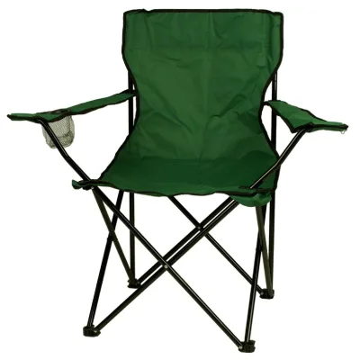 VCM Faltstuhl Campingstuhl Angelstuhl   dunkelgrün  Armlehne mit Getränkehalter   klappbar   Maße H. 90x B.47x L. 47 cm